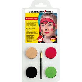 Schminkfarben Set Marienkäfer Farbe und Pinsel Eberhard Faber 579016 (PACK = 4 FARBEN + 1 PINSEL) Produktbild