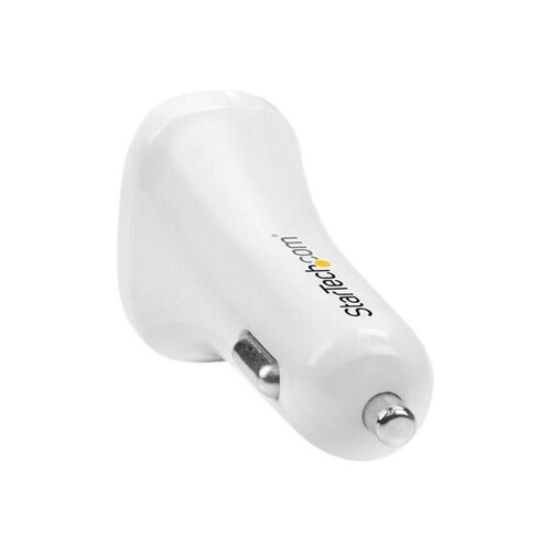 StarTech.com Dual Port USB KFZ Ladegerät - 24W/4.8 - Weiß - 2 Port USB Autoladegerät - Auto-Netzteil Produktbild Additional View 2 L