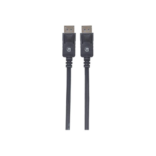 Manhattan DisplayPort 1.2 Cable, 4K@60hz, 1m, Male to Male, With Latches, Fully Shielded, Black, Lif Produktbild Additional View 2 L