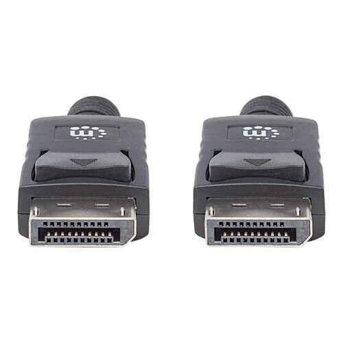 Manhattan DisplayPort 1.2 Cable, 4K@60hz, 1m, Male to Male, With Latches, Fully Shielded, Black, Lif Produktbild Additional View 3 L
