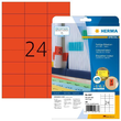 Etiketten Inkjet+Laser+Kopier 70x37mm auf A4 Bögen rot matt ablösbar Herma 4467 (PACK=480 STÜCK) Produktbild