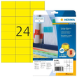 Etiketten Inkjet+Laser+Kopier 70x37mm auf A4 Bögen gelb matt ablösbar Herma 4466 (PACK=480 STÜCK) Produktbild