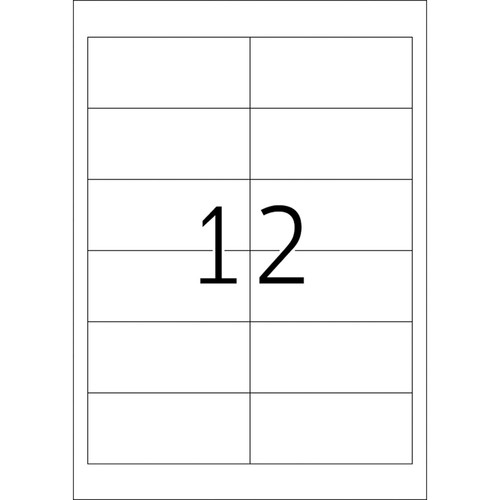 Folien-Etiketten Laser+Kopier 97,0x42,3mm A4 wetterfest+alterungs- beständig weiß ablösbar Herma 4574 (PACK=240 STÜCK) Produktbild Additional View 2 L