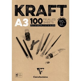 Kraftpapier-Block A3 100 Blatt 90g ExaClair 96546C Produktbild