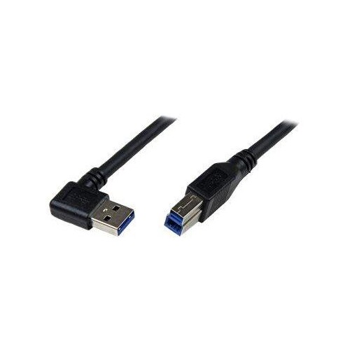 StarTech.com 1m USB 3.0 SuperSpeed Kabel A auf B rechts gewinkelt - Schwarz - USB3.0 Anschlusskabel Produktbild