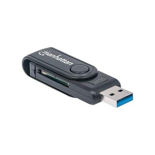 Manhattan USB-A Mini Multi-Card Reader/Writer, 5 Gbps (USB 3.2 Gen1 aka USB 3.0) Produktbild Additional View 2 L