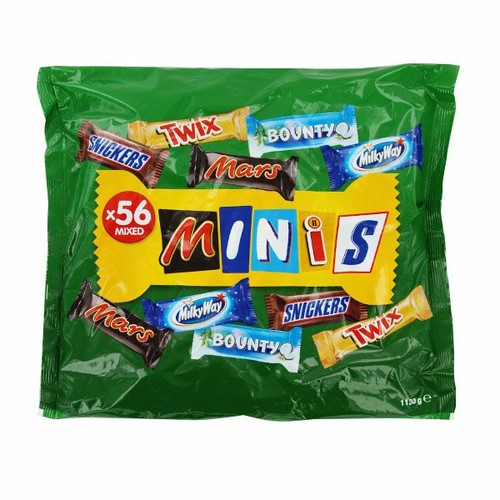 Dankeschön Schokoriegelminis Mars, Snickers, Bounty, Twix, Milky Way (PACK=1130 GRAMM) Produktbild