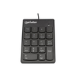 Manhattan Numeric Keypad, Wired, USB-A, 18 Full Size Keys, Black, Membrane Key Switches, Windows and Produktbild