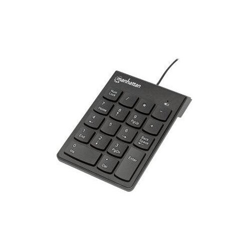 Manhattan Numeric Keypad, Wired, USB-A, 18 Full Size Keys, Black, Membrane Key Switches, Windows and Produktbild Additional View 3 L