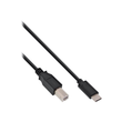 InLine USB 2.0 Kabel - USB-C Stecker an USB-B Stecker - schwarz - 0,5m Produktbild