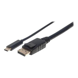 Manhattan USB-C to DisplayPort Cable, 4K@60Hz, 1m, Male to Male, Black, Three Year Warranty, Polybag Produktbild