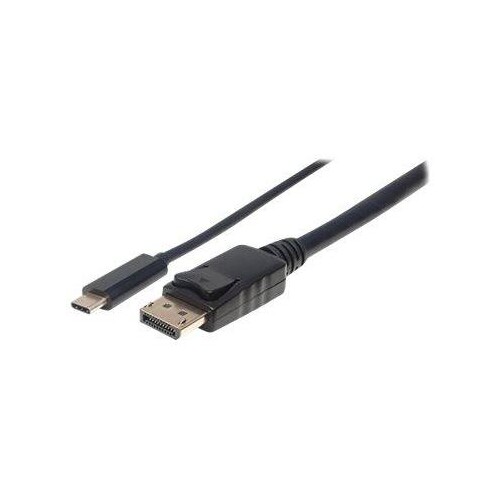 Manhattan USB-C to DisplayPort Cable, 4K@60Hz, 1m, Male to Male, Black, Three Year Warranty, Polybag Produktbild