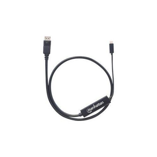 Manhattan USB-C to DisplayPort Cable, 4K@60Hz, 1m, Male to Male, Black, Three Year Warranty, Polybag Produktbild Additional View 2 L
