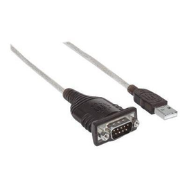 Manhattan USB-A to Serial Converter cable, 45cm, Male to Male, Serial/RS232/COM/DB9, Prolific PL-230 Produktbild