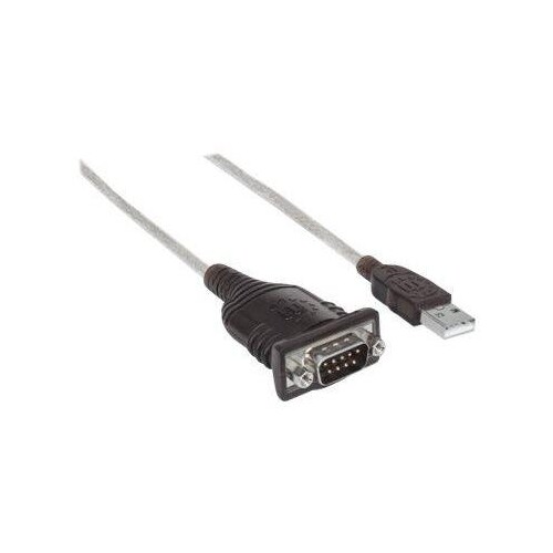 Manhattan USB-A to Serial Converter cable, 45cm, Male to Male, Serial/RS232/COM/DB9, Prolific PL-230 Produktbild