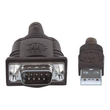 Manhattan USB-A to Serial Converter cable, 45cm, Male to Male, Serial/RS232/COM/DB9, Prolific PL-230 Produktbild Additional View 2 S