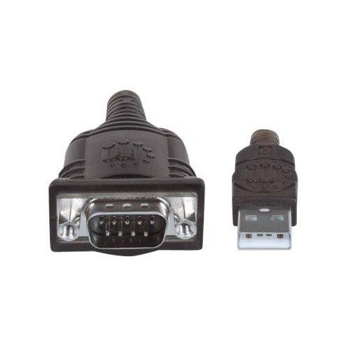 Manhattan USB-A to Serial Converter cable, 45cm, Male to Male, Serial/RS232/COM/DB9, Prolific PL-230 Produktbild Additional View 2 L