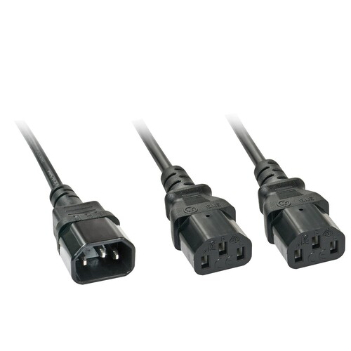 Lindy Netz-Splitter - IEC 60320 C14 zu power IEC 60320 C13 Produktbild Additional View 3 L