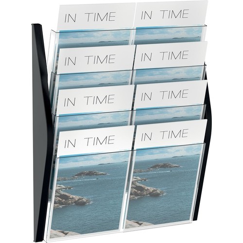 Wand-Prospekthalter A3 quer 480x80x540mm 4 Fächer schwarz Helit H6270495 Produktbild Additional View 1 L