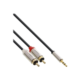 InLine Slim Audio Kabel Klinke 3,5mm Stecker an 2x Cinch Stecker - 1m Produktbild