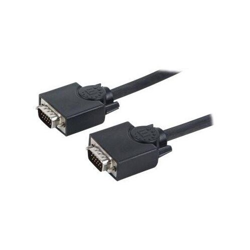 Manhattan VGA Monitor Cable (with Ferrite Cores), 20m, Black, Male to Male, HD15, Cable of higher SV Produktbild