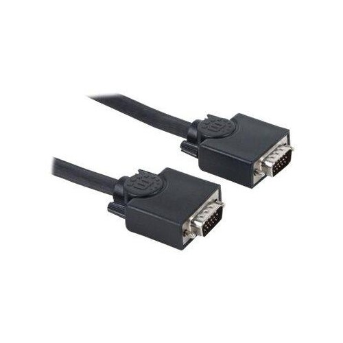 Manhattan VGA Monitor Cable (with Ferrite Cores), 20m, Black, Male to Male, HD15, Cable of higher SV Produktbild Additional View 1 L