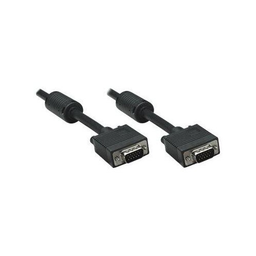 Manhattan VGA Monitor Cable (with Ferrite Cores), 10m, Black, Male to Male, HD15, Cable of higher SV Produktbild Additional View 1 L