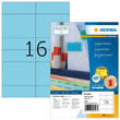 Etiketten Ink Jet+Laser+Kopier 105x37mm auf A4 Bögen blau permanent Herma 4258 (PACK=1600 STÜCK) Produktbild