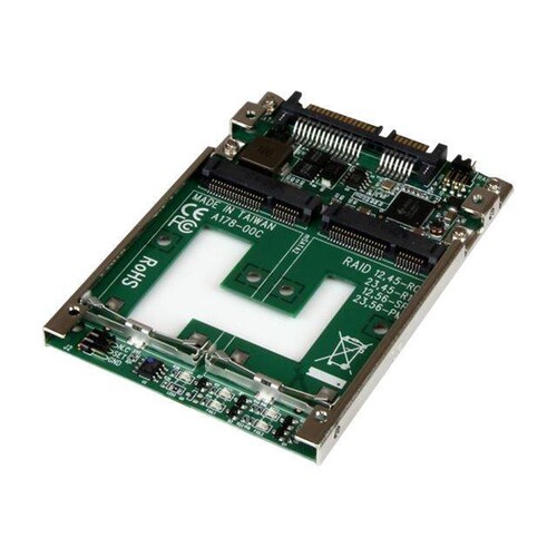 StarTech.com Dual mSATA SSD auf 2,5 SATA Raid Adapter / Konverter - 2-fach mSATA zu 2,5 Zoll (6,4cm) Produktbild