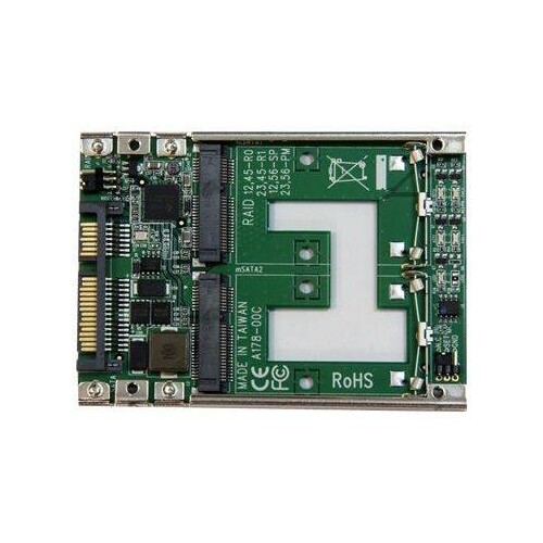 StarTech.com Dual mSATA SSD auf 2,5 SATA Raid Adapter / Konverter - 2-fach mSATA zu 2,5 Zoll (6,4cm) Produktbild Additional View 3 L