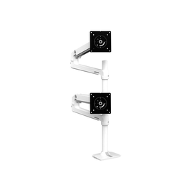 Ergotron LX Dual Stacking Arm Tall Pole - Befestigungskit - für 2 LCD-Displays - Aluminium - weiß - Produktbild