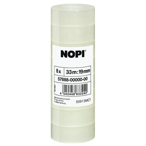 Klebefilm 19mm x 33m transparent BestStandard (PACK=8 ROLLEN) Produktbild Front View L