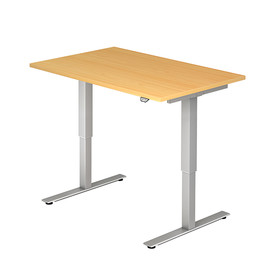 Schreibtisch elektrisch verstellbar 120x80cm buche BestStandard Produktbild