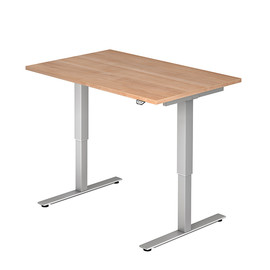 Schreibtisch elektrisch verstellbar 120x80cm nussbaum BestStandard Produktbild