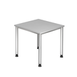 Schreibtisch HS08 80x80cm 4-Fuß-Gestell silber höhenverstellbar grau BestStandard Produktbild