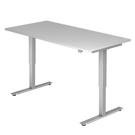 Schreibtisch elektrisch verstellbar 160x80cm grau BestStandard Produktbild