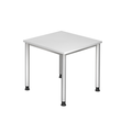 Schreibtisch HS08 80x80cm 4-Fuß-Gestell silber höhenverstellbar weiß BestStandard Produktbild