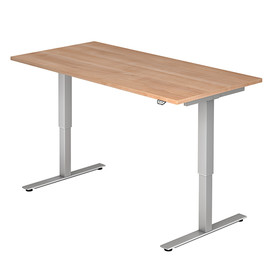 Schreibtisch elektrisch verstellbar 160x80cm nussbaum BestStandard Produktbild