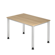Schreibtisch HS12 120x80cm 4-Fuß-Gestell silber höhenverstellbar eiche BestStandard Produktbild