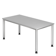 Schreibtisch HS16 160x80cm 4-Fuß-Gestell silber höhenverstellbar grau BestStandard Produktbild