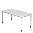 Schreibtisch HS16 160x80cm 4-Fuß-Gestell silber höhenverstellbar weiß BestStandard Produktbild