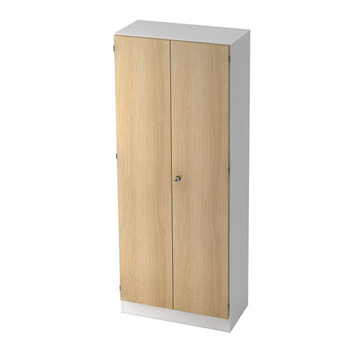 Schrank 5 OH 80x42x200,4cm Drehtüren weiß/eiche BestStandard Produktbild Front View L