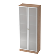 Glastürenschrank 5 OH 80x42x200,4cm Drehtüren nussbaum/silber BestStandard Produktbild