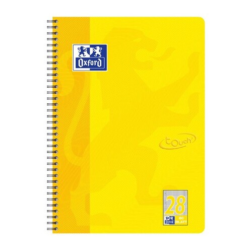 Collegeblock Oxford Touch A4+ kariert Lineatur 28 80 Blatt 90g Optik Paper weiß sonnengelb 400086495 Produktbild Front View L