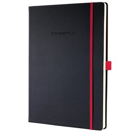 Notizbuch CONCEPTUM Red Edition Hard- cover kariert A4 213x295mm 194 Seiten schwarz/ rot Hardcover Sigel CO660 Produktbild