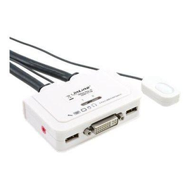 InLine KVM Switch - 2-fach - DVI-D - USB - mit Audio - integr. Kabel Produktbild