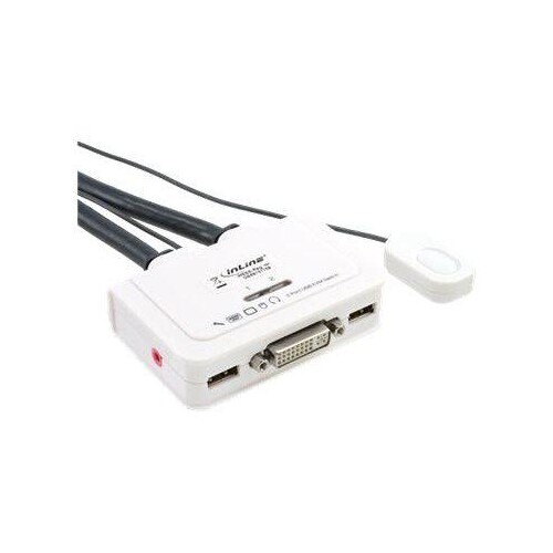InLine KVM Switch - 2-fach - DVI-D - USB - mit Audio - integr. Kabel Produktbild