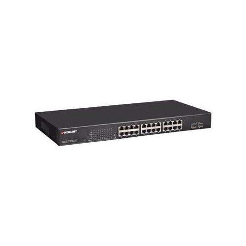 IC Intracom Intellinet 24-Port Gigabit Ethernet PoE+ Web-Managed Switch with 2 SFP Ports, 24 x PoE p Produktbild Additional View 2 L
