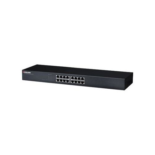 Intellinet 16-Port Gigabit Ethernet Switch, 16-Port RJ45 10/100/1000 Mbps, IEEE 802.3az Energy Effic Produktbild Front View L