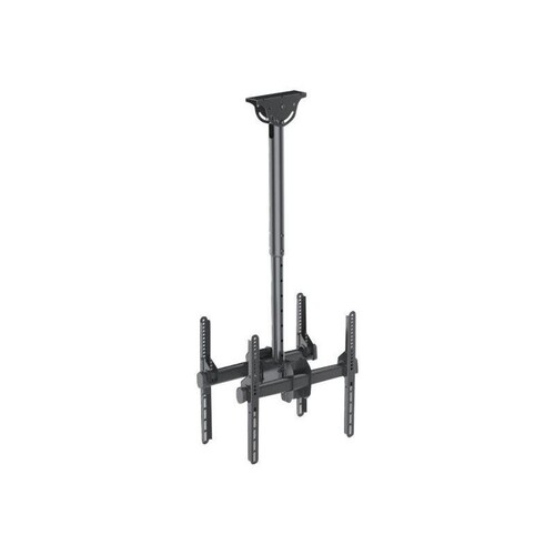 Techly Universal Ceiling Support - Klammer - für 2 LCD-Displays - Stahl - Schwarz - Bildschirmgröße: Produktbild Front View L